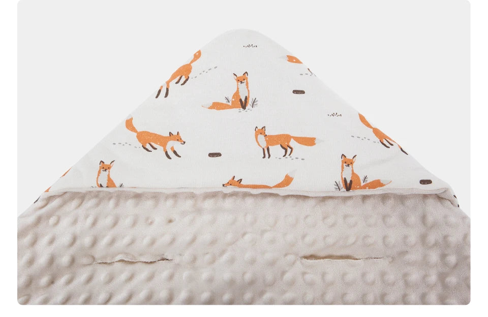 Newborn Baby Blanket With Hooded Windproof Go Outside Warm Portable Swaddle Wrap In Basket Baby Car Safety Seats For 0-3 Months