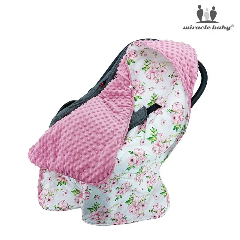 Soft & Warm Double Sided Baby Swaddle for Newborn 0-12 Months Thick Winter Baby Swaddle Blanket for Baby Stroller Car Seat Super