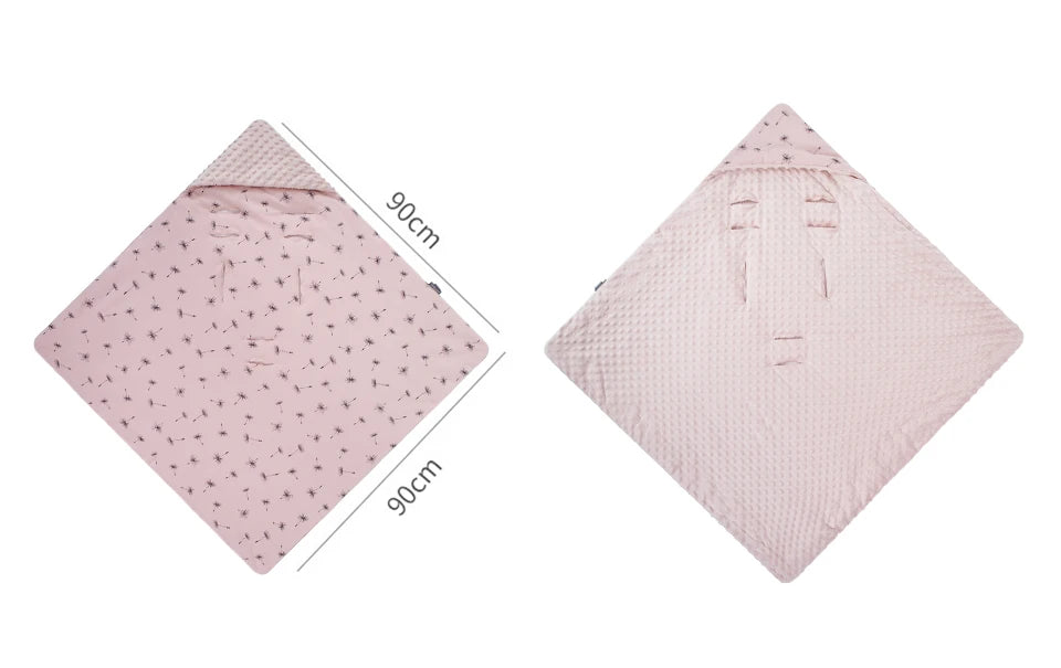Newborn Baby Blanket With Hooded Windproof Go Outside Warm Portable Swaddle Wrap In Basket Baby Car Safety Seats For 0-3 Months