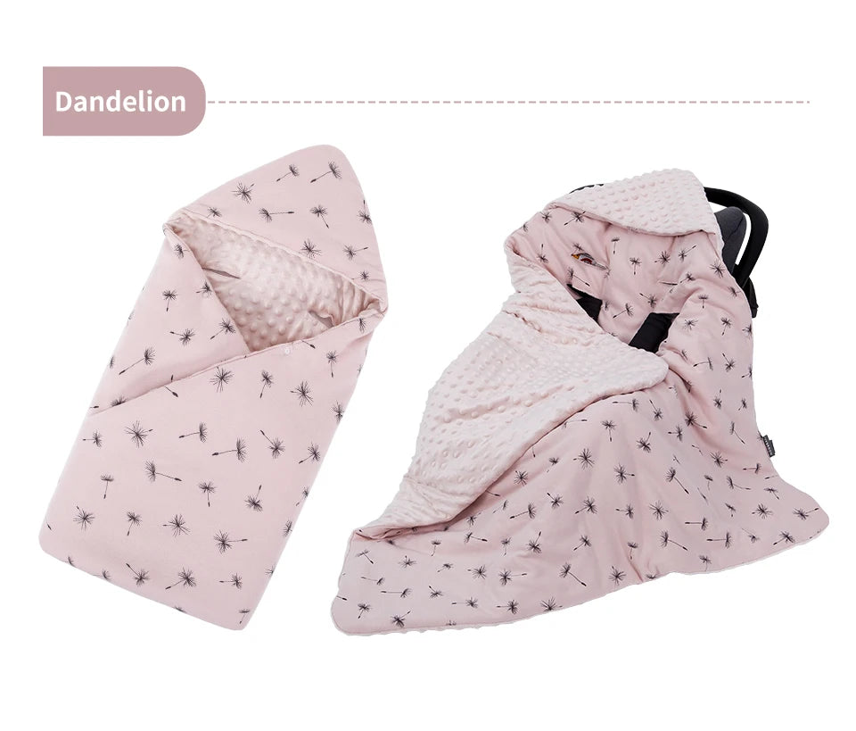 Newborn Baby Blanket With Hooded Windproof Go Outside Warm Portable Swaddle Wrap In Basket Baby Car Safety Seats For 0-3 Months