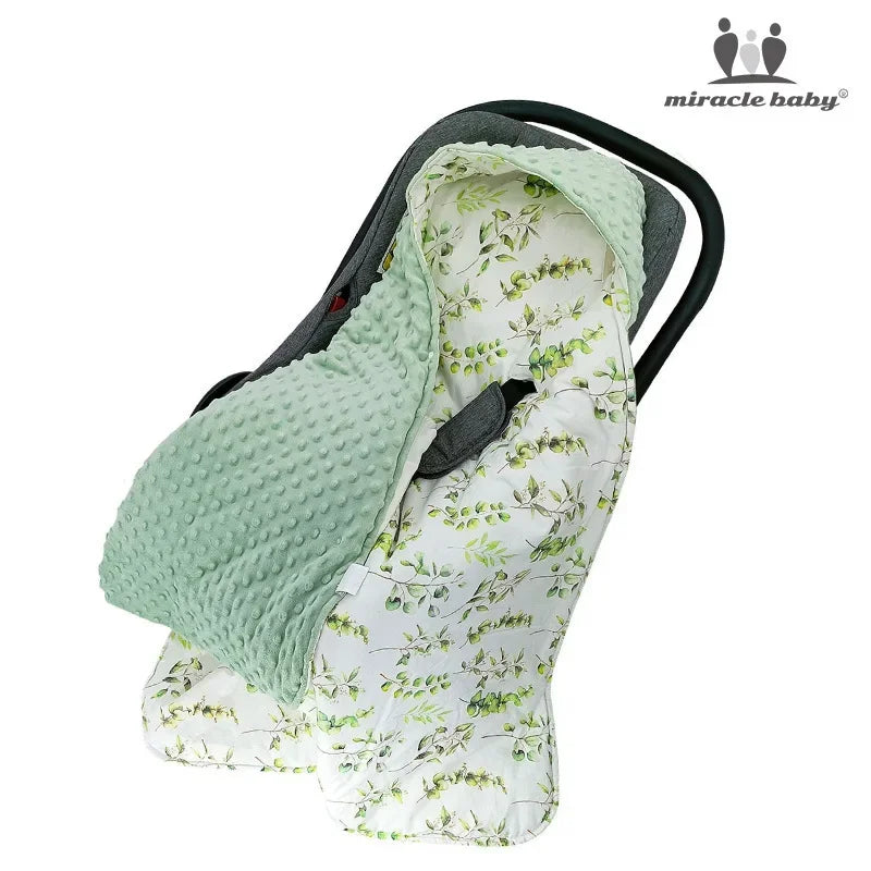 Soft & Warm Double Sided Baby Swaddle for Newborn 0-12 Months Thick Winter Baby Swaddle Blanket for Baby Stroller Car Seat Super