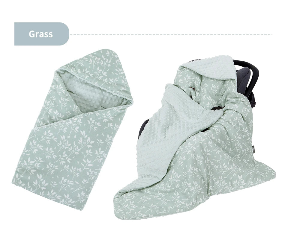 Newborn Baby Blanket With Hooded Windproof Go Outside Warm Portable Swaddle Wrap In Basket Baby Car Safety Seats For 0-3 Months