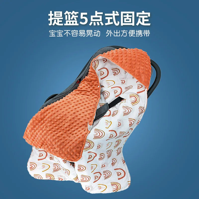 Soft & Warm Double Sided Baby Swaddle for Newborn 0-12 Months Thick Winter Baby Swaddle Blanket for Baby Stroller Car Seat Super