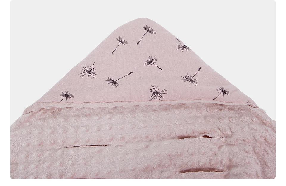 Newborn Baby Blanket With Hooded Windproof Go Outside Warm Portable Swaddle Wrap In Basket Baby Car Safety Seats For 0-3 Months
